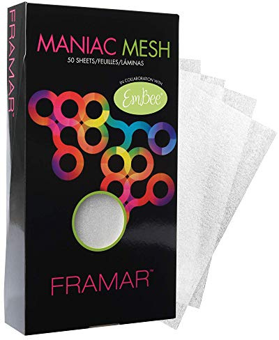 FRAMAR Maniac Mesh Sheets - Mesh Strips for Hair Dye, Hair Color, Hair Bleach - 50 Pack (Reusable)
