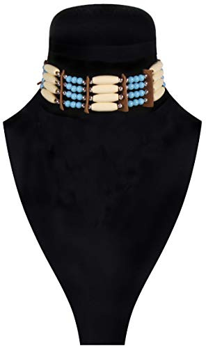 Thetru Indianer-Halsband | Einheitsgröße Erwachsene | Perlen-Halsband für Indianer-Kostüme zu Karneval und Fasching