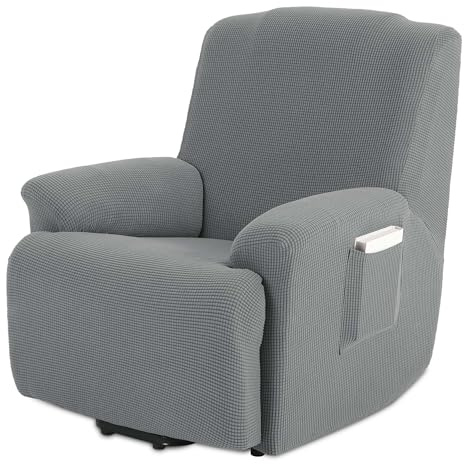 TIANSHU Housse Fauteuil Relax Jacquard Housse Canapé Relax Extensible Housse de Canapé Relax 1 Place (Gris Clair)