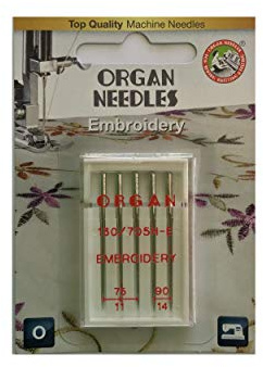 Organ Brother Nähmaschinennadeln, 75/11 und 90/14, 5-teilig
