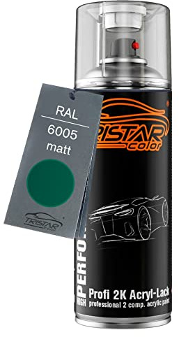 TRISTARcolor RAL 6005 Moosgrün matt 2K-Acryl-Lack Spraydose | Sprühdose 400 ml, schnelltrocknend