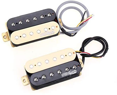 Wilkinson Classic Tone Ceramic Overwound Open Style Humbucker Pickups Set for Electric Guitar, Zebra
