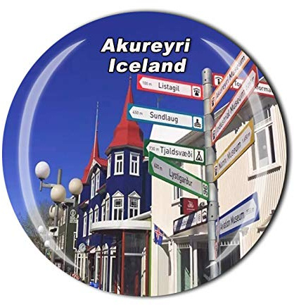 3D Akureyri Island Kühlschrankmagnet, Kristallglas, Reisen, Souvenir Kollektion, Geschenk, magnetischer Aufkleber für Zuhause, Küche, Dekoration