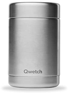QWETCH - Boite Repas Isotherme - Lunchbox Inox - 5h Chaud et 7h Froid - Sans BPA, Étanche & Reutilisable (Inox, 340ml)