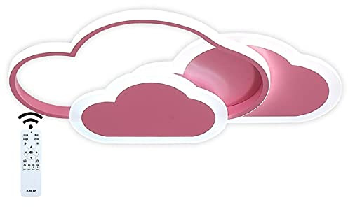 J.SUNUN LED Deckenleuchte,Kreative Wolken Deckenlampe,Moderne Rosa Deckenleuchten Wandleuchte,32W 2300lm 42cm,dimmbarer 3000-6500K,für Wohnzimmer Schlafzimmer Flur und Kinderzimmer