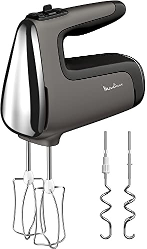 Moulinex Mixeur Powermix Silence HM650 - Mixeur à main pétrisseur et fouet 600 W - Vitesse réglable avec fonction turbo - Élaboration de pain, pizza ou patisserie - Moteur silencieux, HM650E