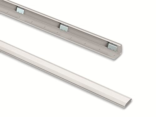 PureMounts® Kabelkanal Aluminium mit 3X 30cm 3M Klebeband als Zubehör, 1,00m, weiß