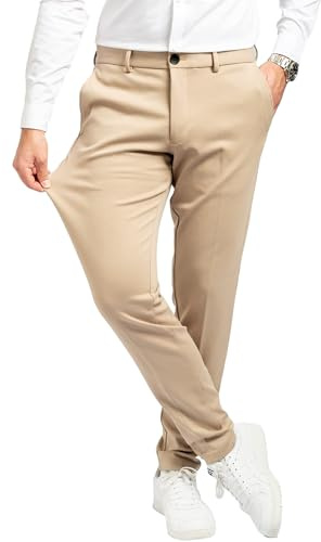 Performance Pants Homme - Pantalon Chino Stretch Slim Fit avec Tissu 360° - Élégant et Confortable pour Travail, Loisirs, Voyage et Golf - Toucher Doux