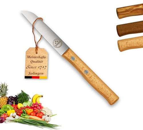 Constant - Solingen Messer mit Holzgriff Buche, Premium Gemüsemesser mit rostfreier Klinge aus Chrom-Stahl, extra scharfes Küchenmesser dank Dünnschliff & Handabzug, Made in Germany