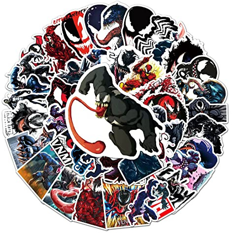 Venom Stickers for Laptop (50 PCS),Gift for Children Teens Adults Girl Boys,Waterproof Stickers for Water Bottle,Vinyl Decals for Scrapbook,Skateboard,Bike Dairy