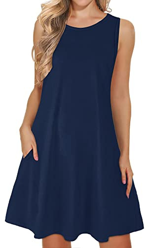 WNEEDU Boho Abiti Estivi da Donna Prendisole da Spiaggia Senza Maniche