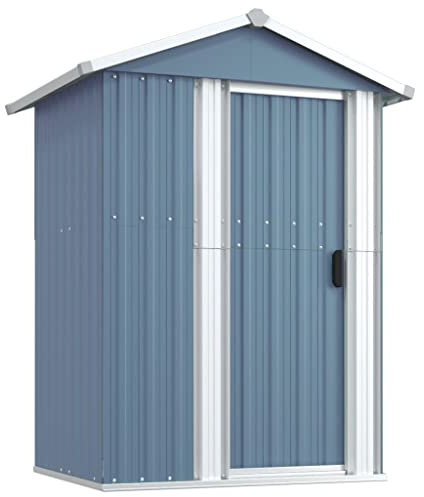 vidaXL Capanno da Giardino Grigio 126x97,5x177 cm Acciaio Zincato