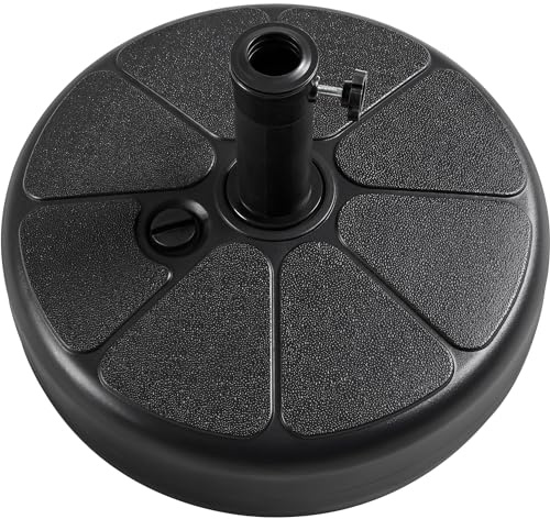 Yaheetech Parasol Base Holder, Sand or Water Filling Weight Base for Patio Garden Table Umbrella, 38mm/48mm Parasol Hole - Black