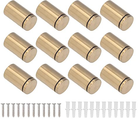 12er-Set Edelstahl-Abstandsschrauben Für Holz, Acryl, Glasplatten, Werbenägel, Wand-Abstandshalter, Schilderhalter, Schrauben Für Acrylträger Mit Gebürstetem Nickel-Finish