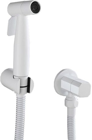Bidet Handbrause Für Toilette Weiß Toiletten Bidet Handbrause Bidet Brause Set Mit G1/2 Ventil Multifunktions-Boosterspülung,Weiß,1,5 M Edelstahlschlauch