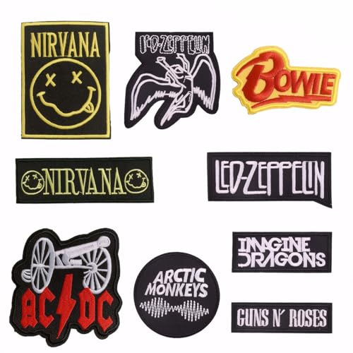 ExcellaElite 9Pcs Iron on Patches, Embroidered Applique Patches for Clothing, DIY Clothes Stickers Custom Band Badges for Clothing, Backpacks, Jackets, Jeans, Hats, Repair the Hole