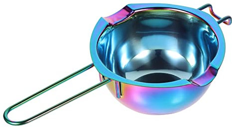 ANSNOW Schüssel, Metallkessel, Käseschmelztopf, Edelstahl, Doppelkessel, Stahltopf, Süßigkeiten-Schmelztopf, Schokoladentopf, Doppelkessel, Dampfgarer, Milch, Doppelschichtiger Edelstahltopf/Bunt/24