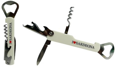 Cavatappi Con Apribottiglie Sardegna Acciaio Inox Cavatappi Portatile Cameriere Spirale Cava Tappi + Apribottiglie + Lama Corta Capsule Tappi Apri bottiglie 3in1 Cava Tappi Per Barista Apri Bottiglia