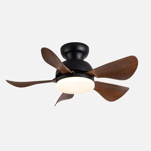 ZHFZKKL 32 Inch Modern Outdoor Ceiling Fan Light Dimmable Flush Mount Ceiling Fan Lamp 6 Speed Remote Ceiling Fans With Lights 5-blades For Bedroom Farmhouse Ceiling Fan Light