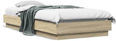 ShGaxin Bettgestell Sonoma-Eiche 100x200 cm Holzwerkstoff, Bett, Bettgestell, Jugendbett, Schlafzimmer Bett, Bed Frame -839597