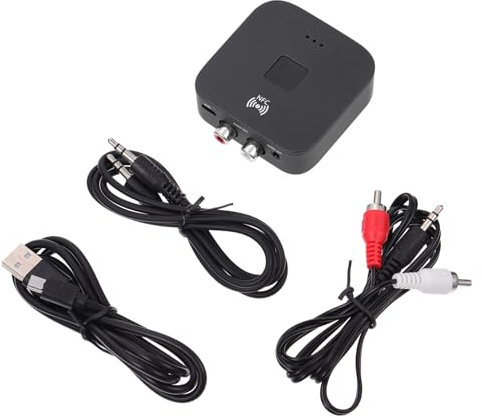 Artibetter Drahtloser Audio Empfänger Adapter Kabelloser 3,5mm Und 2-RCA Anschluss Kompakt Und Verschleißfest Für Auto Und Heim Audiosysteme