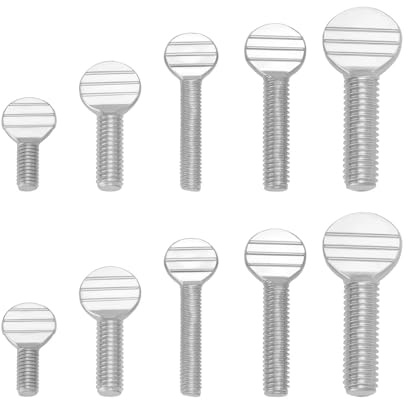 LT Easiyl Lot de 50 vis moletées à tête plate en acier au carbone galvanisé M5 x 10 mm M5 x 25 mm M6 x 16 mm M6 x 25 mm M8 x 25 mm pour projets de bricolage d'instruments mécaniques électriques