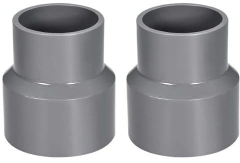 TOP-VIGOR 2Pcs PVC DWV Reducing Coupling, 50mm x 63mm Socket Pipe Fitting Adapter Connector, Duct Reducer Pipe Fitting for Water Supplies Build, Gray