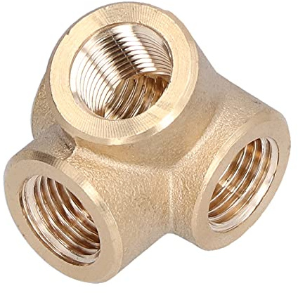 Tee di uscita laterale in ottone a 4 vie, raccordi per tubi filettati G1/4, connettore multi -direzionale industriale, distribuzione idraulica a servizio pesante, attatore del