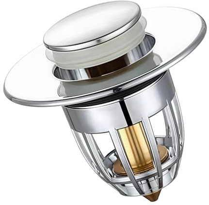 Universal Bathroom Sink Plug Replacement, Sink Plugs Bathroom Plug Pop Up Sink Drain Stopper With Hair Catcher Pop Up Basin Plugs Bathroom Basin Plug Pop Up Plugs for 34mm To 40mm Drain Hole