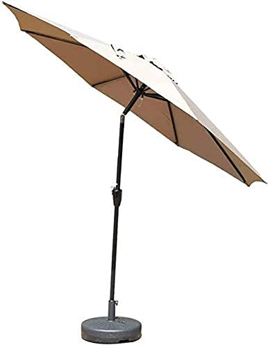 9ft Sun Parasol Patio Umbrella with Tilt Adjustment Durable Outdoor Shade for Garden Beach Events Camping & Poolside Khaki Color Perfect for Commercial Use