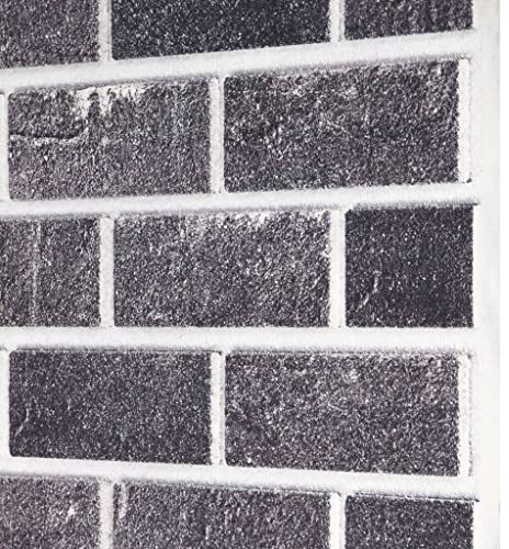 Generic Panneaux Muraux 3D, Conception de Brique Noire et Gris 10 PCS EPS, pour une Installation sans Poussière et Propre, Fournit une Isolation Thermique