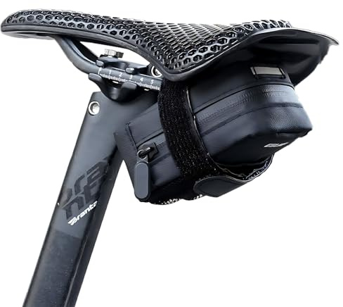 Carreuty Satteltaschen für Fahrrad, Reflektierender Tragbare Fahrradtasche Sattel Kompakte Wasserdicht mit Netztasche Satteltasche Rennrad für Citybikes Mountainbikes Rennräder (12x9x4cm)