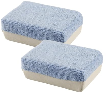 Wellrun 2PCS Suede Sponge,2 in 1 Chamois & Microfibre Car Window Demister,Dual Side Car Window Dehumidifier for Cars Wash and Interior Care
