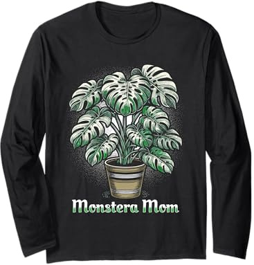 Monstera Mom Monstera Variegata House Plant Long Sleeve T-Shirt