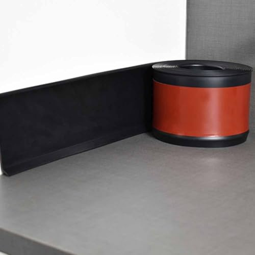 FACAIIO Sockelleiste für den Heimgebrauch | 4 m x 8 cm | wasserdichte PVC-Bodenleiste | Dunkelbraun, Gelb, Grau | einfache Montage mit Nano-Kleber