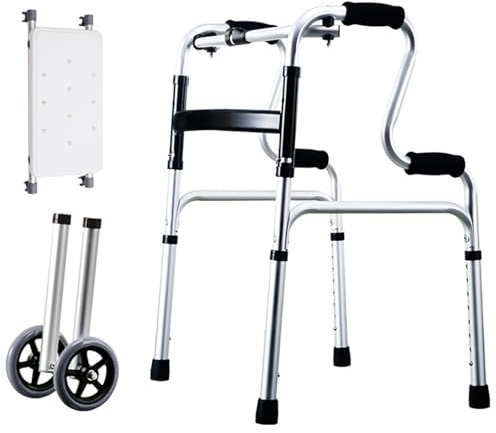 Andador con ruedas para personas mayores, ayuda de movilidad de rehabilitación interior, soporte con ruedas para ancianos y discapacitados, duradero y fácil de maniobrar