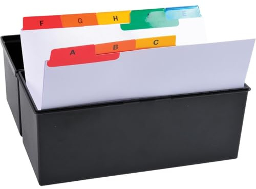 Exacompta 13998E Trennblätter aus plastifizierter Karton 25 teilig DIN A5 quer 16 x 21 cm A-Z weiß mit bunten Taben Register Register Trennlaschen Trennblätter