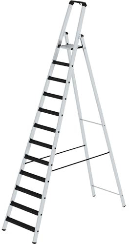 eurokraft pro | Scala a libro con gradini | salita su un lato | versione imbottita | 12 gradini