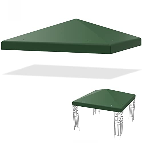 COSTWAY Toile de Toit de Rechange en Polyester pour Pavillon (Vert foncé) | Bâche de Toit pour Tonnelle Tente 300 x 300 cm Couleur au Choix