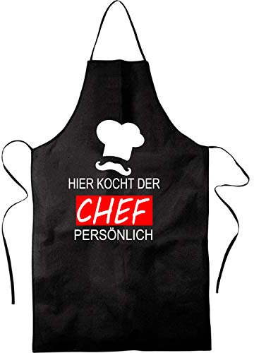 Druck: HIER KOCHT DER CHEF [Baumwollschürze]