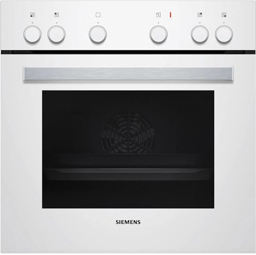 Siemens HE010FBV1 iQ100 Einbau-Elektro-Herd, Weiß, A, Schnellaufheizung, 3D Heißluft Plus, Einfache Reinigung mit granit Glanz-Emaille