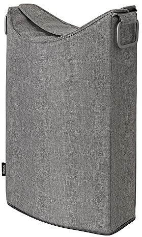 blomus -FRISCO LOUNGE - tvättkorg, vikbart lock, ovanpå varandra, smal, tidlös design, 65 l, färg warm gray (69256)
