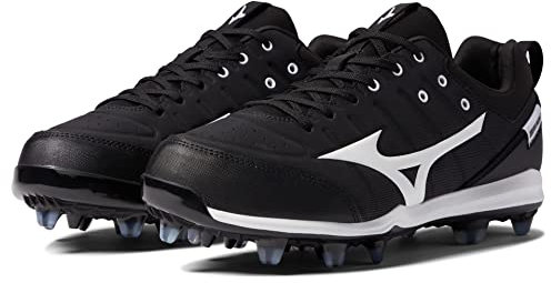 Mizuno Uni-Erwachsene Low Molded Baseball Cleat Ambition 2 Herren Baseballklampe aus TPU, niedrig, geformt, Größe 43, Schwarz/Weiß
