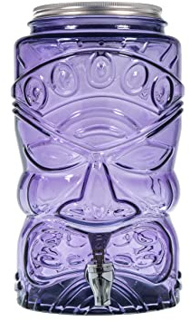 Home 6978319 Contenitore con Rubinetto, Vetro, Viola, 6Lt