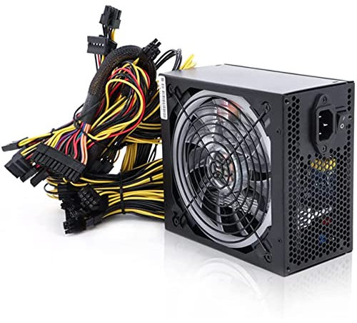 MYENA Ethereum minière RIG 2000 Watt Alimentation avec Ventilateur de Commande Thermique Automatique et lumières RGB, 180V ~ 264V Bitcoin d'alimentation minière
