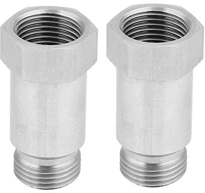 Auto Lambdasonden-Verlängerung Universal mit Sauerstoff, 2 Stück, Lambdasonden-Adapter aus Edelstahl, 45 mm, Beseitigung der Lambdasonde, für die meisten Fahrzeuge mit dem Loch M18 x 1,5 Stop