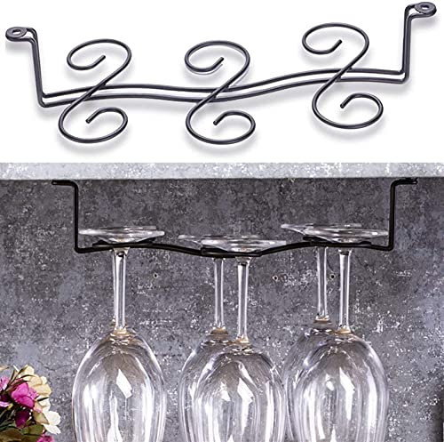 TIST Household Wine Glass Rack, Wine Cabinet Goblet Rack, Wine Glass Rack, Wine Rack Hanging Rack Brass Color