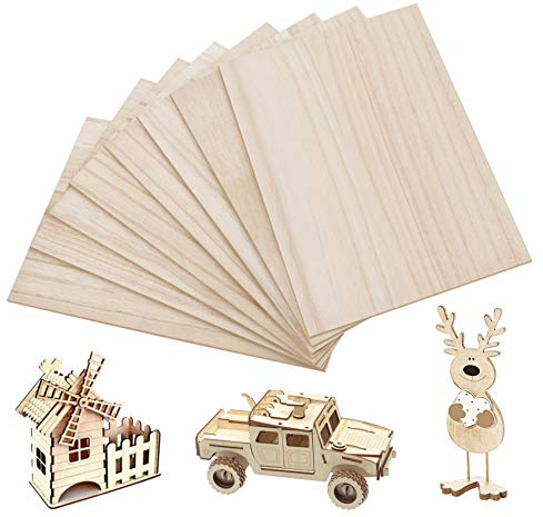 Agoer 8Pcs Basswood Sheets for Crafts 300x200x1.5mm Unfinished Balsa Wood Sheets with Smooth Surfaces,Plywood Sheets Perfect for Laser Cutting,Wood Burning,Architectural Models,Staining,Drawin