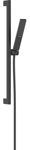 hansgrohe Pulsify E - Water-Saving Shower Set, Shower Head 5l/min (EcoSmart+) with Shower Rail 65cm, Hose and Holder, Baton Hand Shower with 1 Spray, matt Black, 24371670