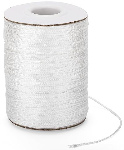 jijAcraft Filo di nylon intrecciato bianco, 1,5 mm, 100 m, filo da giardino, bianco, resistente alle intemperie, per giardinaggio, supporto di piante, artigianato, campeggio